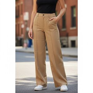 Zara Camel Wide-Leg Pants